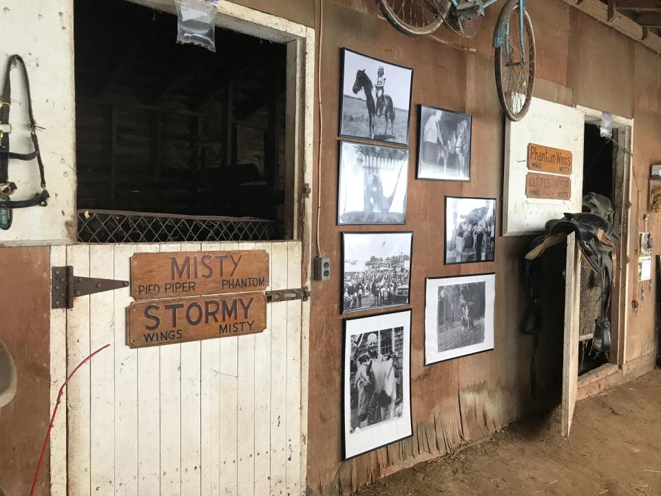 Visitors to the Beebe Ranch can see Misty's booth, along with black and white photos of her days on the ranch.  The ranch at 3062 Ridge Road on Chincoteague will only be open Friday and Saturday from 1:00 PM to 5:00 PM and Thursday, July 27 from 1:00 PM to 5:00 PM for Pony Penning in July.