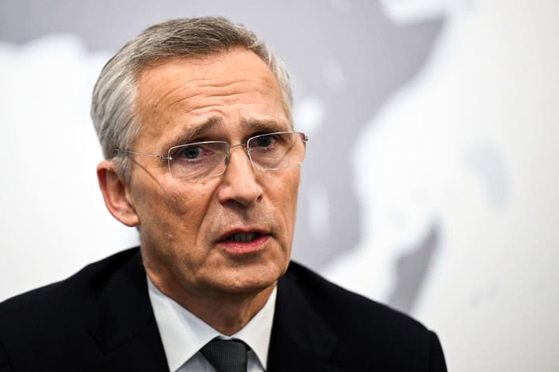 Jens Stoltenberg, NATO Secretary General, answers questions at NATO headquarters during an interview with the German Press Agency. Federico Gambarini/dpa