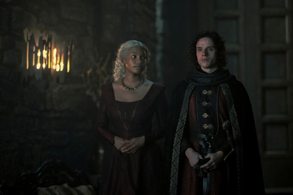 Bethany Antonia (left) and Harry Collett in ‘House of the Dragon’