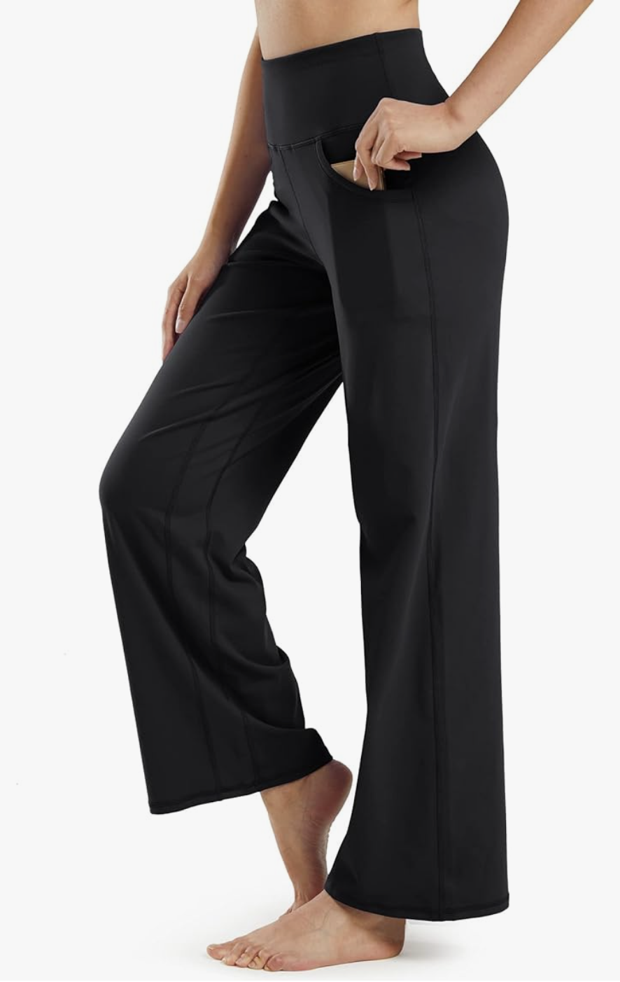 Promover Wide Leg Pants (Photo via Amazon), Promover Wide Leg Pants for Women Yoga Pants with Pockets Loose Lounge Sweatpants Petite/Regular/Tall