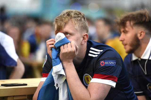 Fans watch Croatia v Scotland