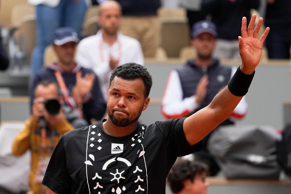 France’s Jo-Wilfried Tsonga waved au revoir (Michel Euler/AP) (AP)