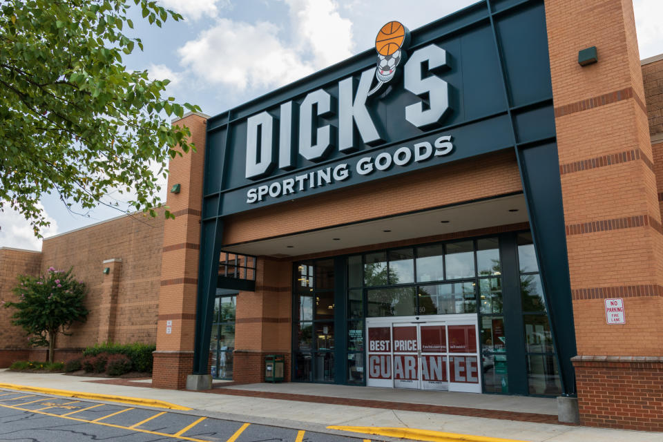 Hickory, NC, USA-20 August 2018: A Dick's Sporting Goods store, one of over 600 in the U.S.