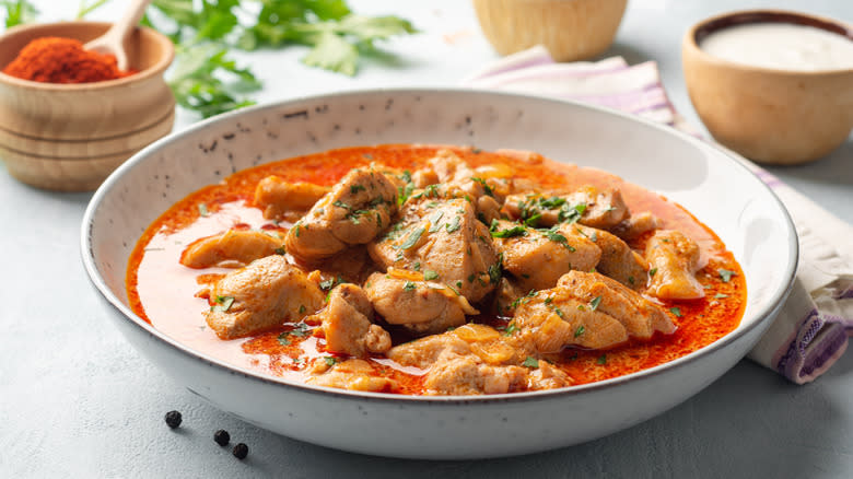 Paprikash in a bowl