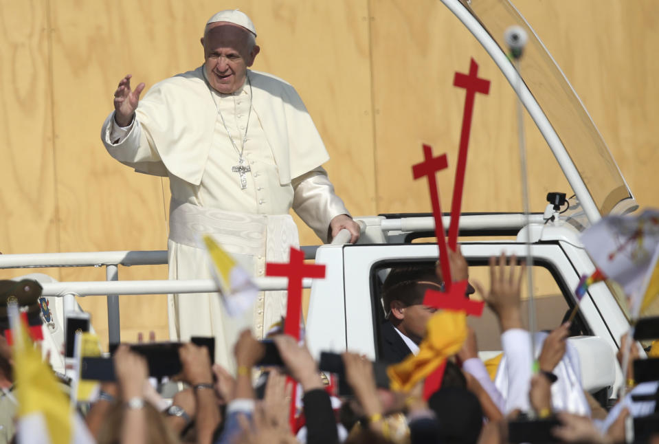 El papa Francisco celebra una misa en el Parque O'Higgins en Santiago de Chile (AP).