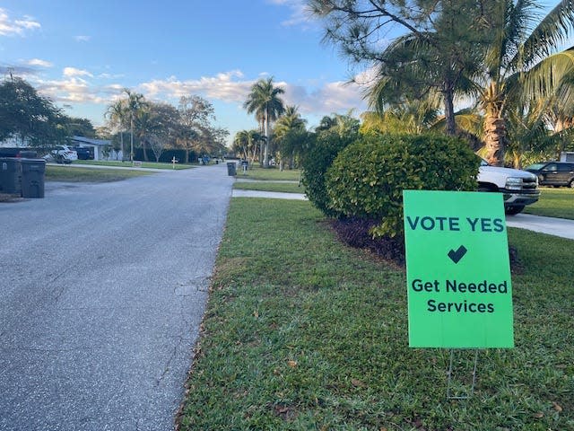 A sign for annexation outside a home in one of the unincorporated areas that could get annexed into Palm Beach Gardens.