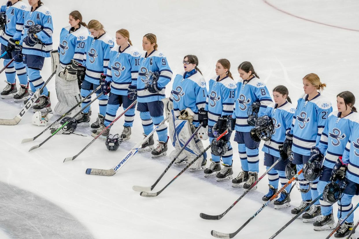 The South County Storm - a girls hockey team - were the first co-op to adopt a regional team name and nickname and their sweaters - whether it's the whites or baby blues - are so good they bring a tear to the eye.