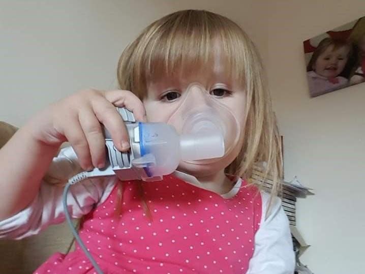 Katie Stafford will require regular medication throughout her life time to prevent infection and help keep her lungs clear and healthy: Sarah Burgwin