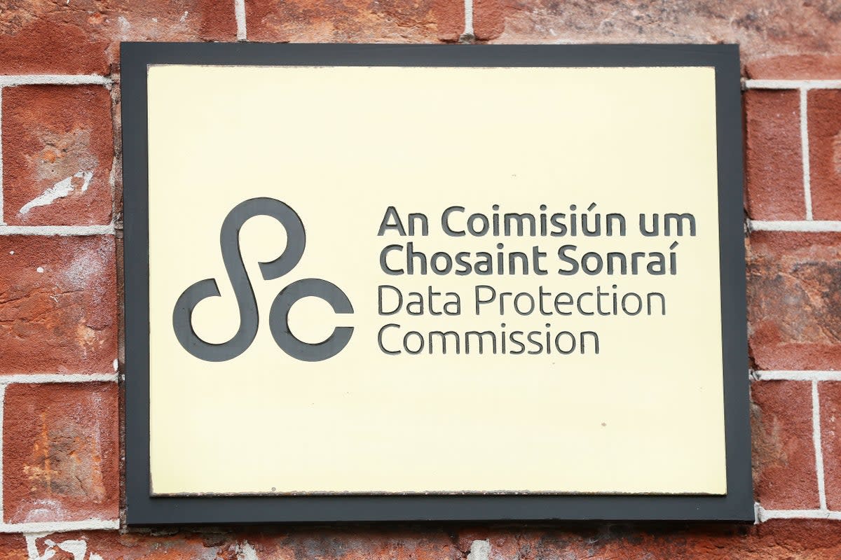 A plaque outside the offices of the Data Protection Commission in Dublin. WhatsApp has been hit with a fine of 225 million euros by the data protection commissioner, following an investigation into GDPR practices at the company. Picture date: Thursday September 2, 2021. (PA Archive)