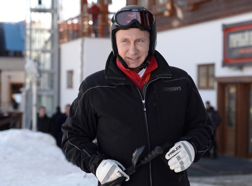 Russian President Putin visits the "Laura" cross country ski and biathlon centre in the resort of Krasnaya Polyana near Sochi