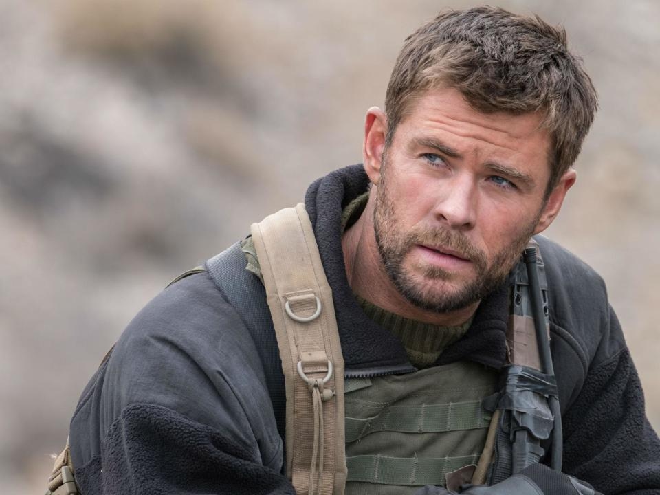 Chris Hemsworth plays Captain Mitch Nelson sent to Afghanistan after the September 11 attacks in '12 Strong'