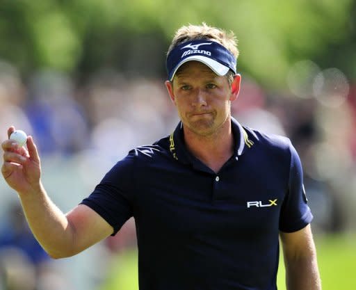 Luke Donald thanks the crowd on the 15th green during the PGA Championship on May 27. "Justin [Rose] has the game to win the US Open," Donald told reporters after successfully defending Europe's most prestigious title