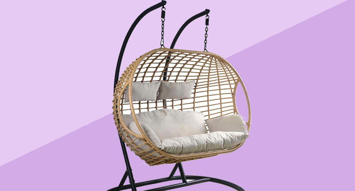 You can now buy an ultimate two-person hanging egg chair. (Robert Dyas)