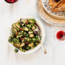 <p>These <a href="https://www.foodandwine.com/slideshows/brussels-sprouts" rel="nofollow noopener" target="_blank" data-ylk="slk:Brussels sprouts;elm:context_link;itc:0;sec:content-canvas" class="link ">Brussels sprouts</a> are easy to throw together and can be made with or without the bacon.</p><p><a href="https://www.foodandwine.com/recipes/brussels-sprouts-bacon" rel="nofollow noopener" target="_blank" data-ylk="slk:GO TO RECIPE;elm:context_link;itc:0;sec:content-canvas" class="link ">GO TO RECIPE</a></p>