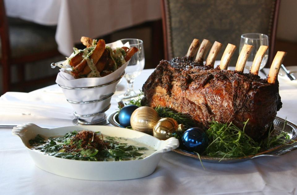 Herb and Sea Salt Crusted Bone in Rib Roast is a recipe from the Journal archives. It was shared by chef Kevin Thiele when he was cooking at Bellevue at the Hotel Viking in Newport.