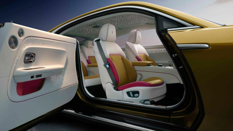 The interior of the all-electric Rolls-Royce Spectre coupe.