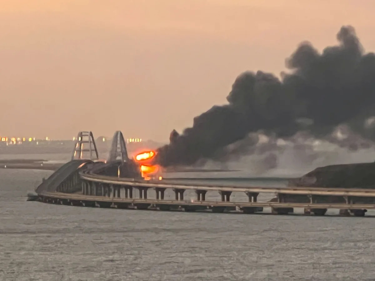 Videos show people in Crimea flocking to gas stations after a huge explosion on ..