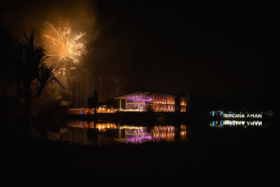 The night celebration ended with a spectacular fireworks display