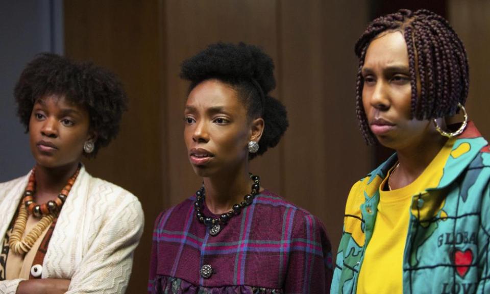 Yaani King Mondschein, Elle Lorraine and Lena Waithe in Bad Hair.