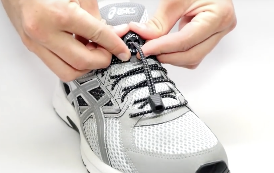 To open or close the LaceLocks, you press the spring-loaded clasp and slide it along the laces.