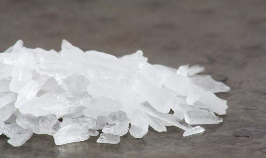 Methamphetamine also known as crystal meth.