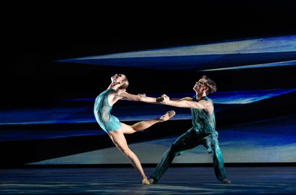 Hannah Fischer and Steven Loch perform in "Sea Change," which is choreographed by Jamar Roberts.