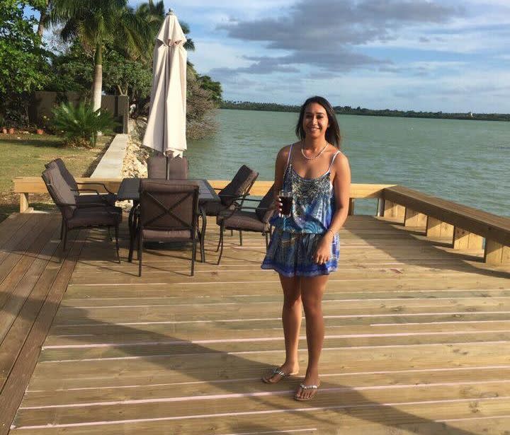 Onelua Mataele photographed on her deck where the image of 'Jesus' was taken. Photo: Supplied