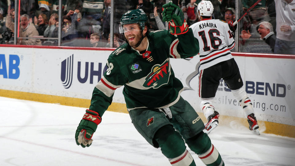 Ryan Hartman is sticking around with the Wild. (Photo by Bruce Kluckhohn/NHLI via Getty Images)