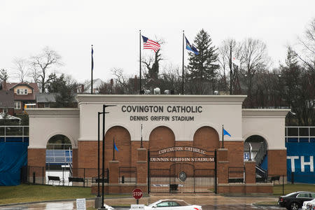 FILE PHOTO: The exterior of Covington Catholic High School Dennis Griffin stadium is pictured in Park Hills, Kentucky, U.S., January 23, 2019. REUTERS/Madalyn McGarvey/File Photo