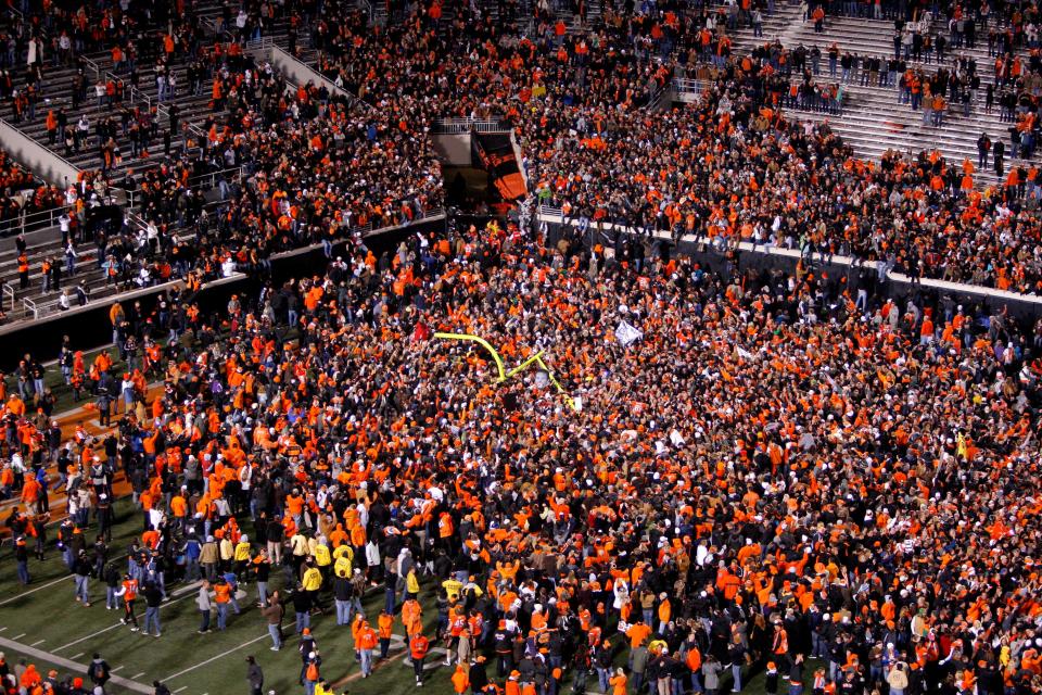 Will Oklahoma State football fans get to celebrate a Bedlam victory over Oklahoma, the way they did on Dec. 3, 2011?