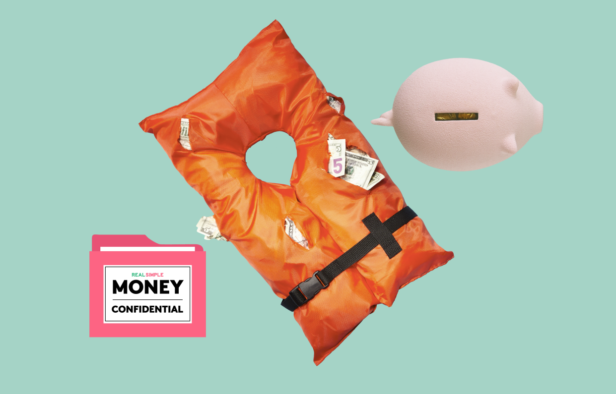 piggy bank and life preserver