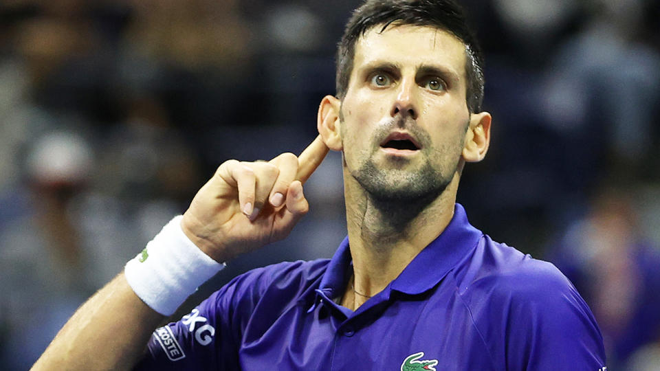 After dropping the first set in the quarter final against Matteo Berrettini, Novak Djokovic put on an absolute masterclass to move on to the US Open semi-final. (Photo by Elsa/Getty Images)