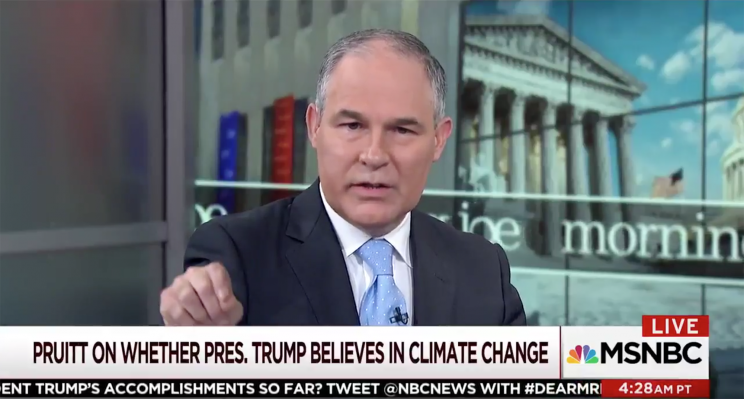 EPA Administrator Scott Pruitt discusses the Paris Agreement on MSNBC’s “Morning Joe” on Tuesday