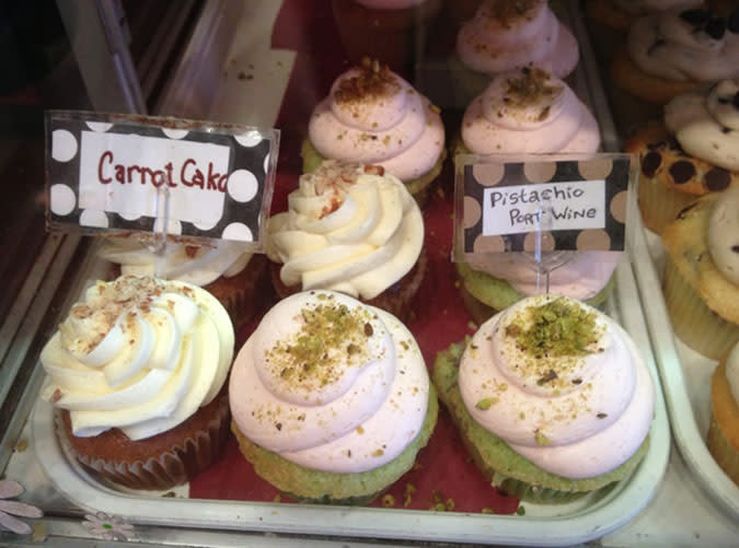 Pistachio Port Wine Cupcakes (Lulu's Sweet Shoppe, MA)