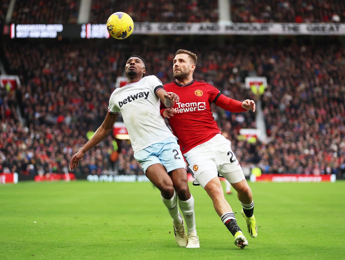 New role: Defender Ben Johnson operated on the right of a front three for West Ham at Old Trafford (Getty Images)