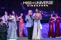 Laranya Kumar, First Runner Up winner in the finals of the 2019 Miss Universe Singapore beauty pageant at Zouk.