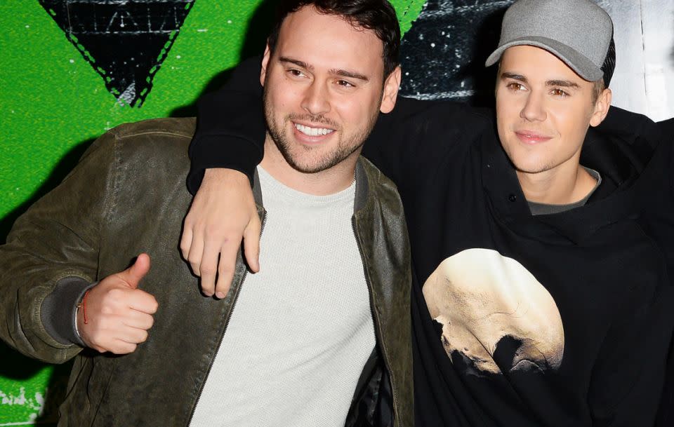 Scooter Braun (here with Justin in 2015) recently revealed Justin's year 