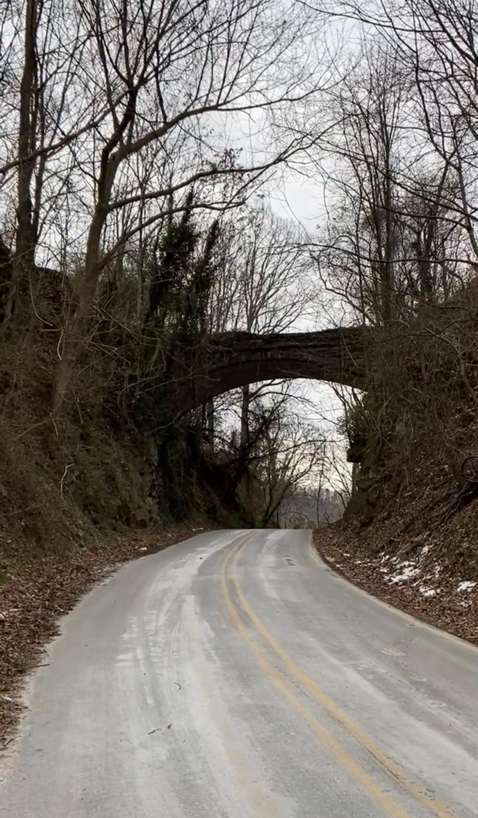 Helen's Bridge is at the top of College Street on Beaucatcher Mountain.