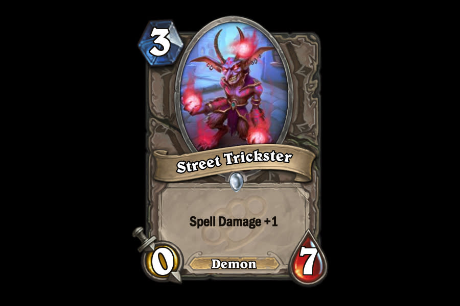 <p>Spell Damage is an incredibly powerful ability, but mostly on minions that are worth playing. A 0/7 without Taunt has very little reason to be on the board and will be pushed out by better Spell Damage minions from decks looking to power up their burn spells. This guy won't see the light of day. </p>