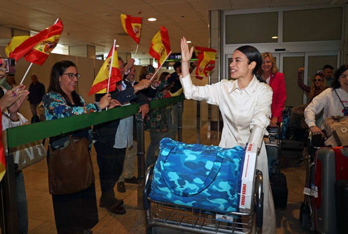 Blanca Paloma a su llegada a Madrid