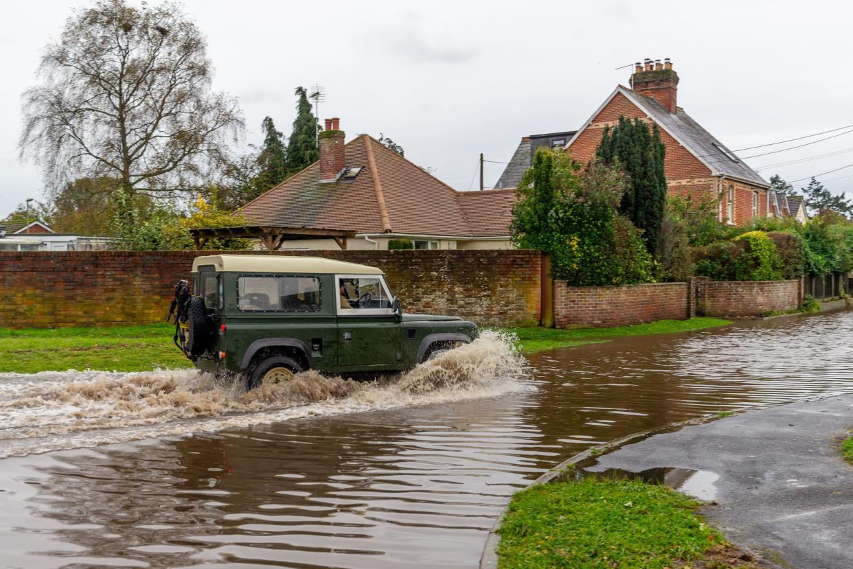 Storm Ciaran lashed southern counties of England such as Hampshire, where the town of Fordingbridge was flooded. (Alamy) 