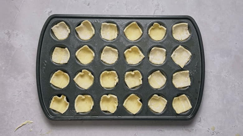 puff pastry in muffin tin