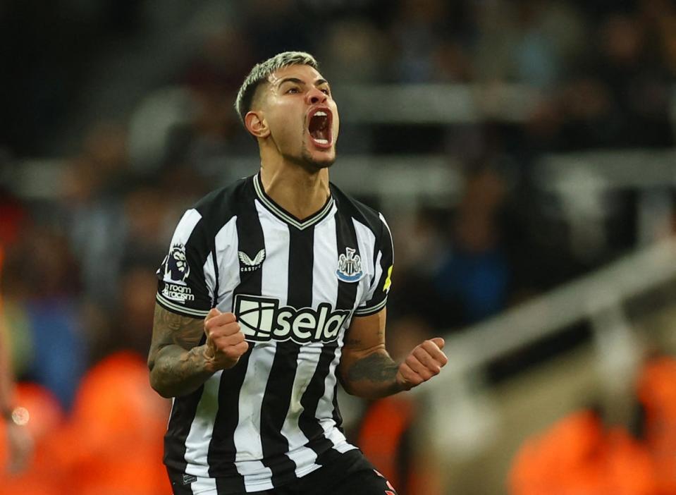 Bruno Guimaraes is happy at Newcastle but the presence of a release clause makes his future unclear (Action Images via Reuters)