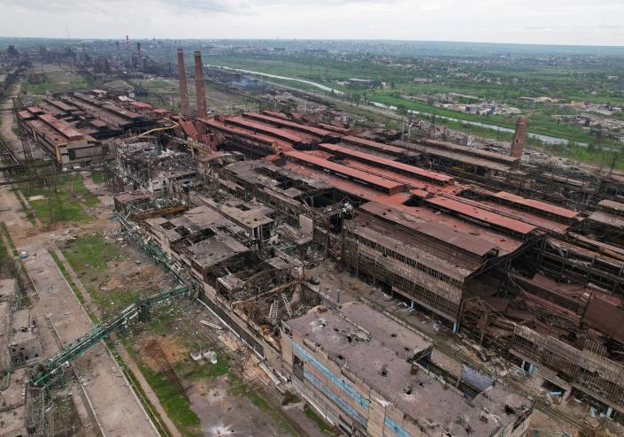 The partially destroyed Azovstal steel plant in Mariupol (REUTERS)