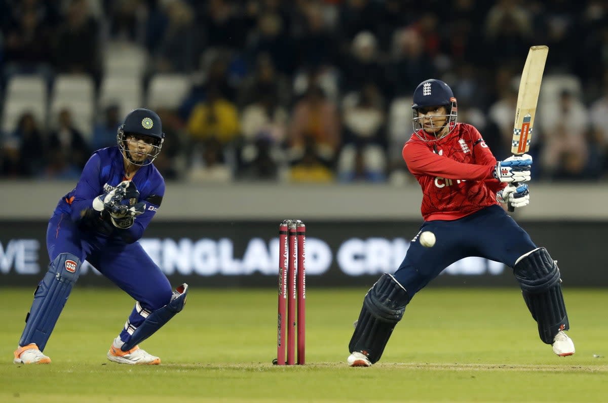 Sophia Dunkley (right) helped guide England to victory in the opening T20 international against India (Will Matthews/PA) (PA Wire)