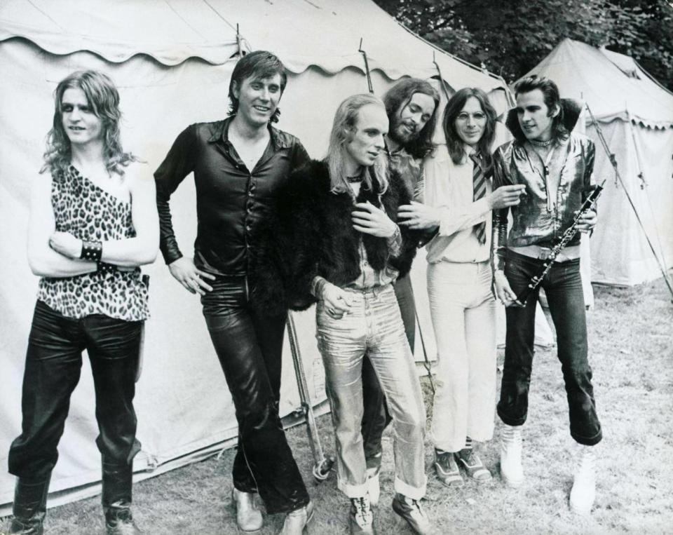 The early Roxy Music line-up: Paul Thompson, Ferry, Eno, Phil Manzanera, Rik Kenton and Andrew Mackay