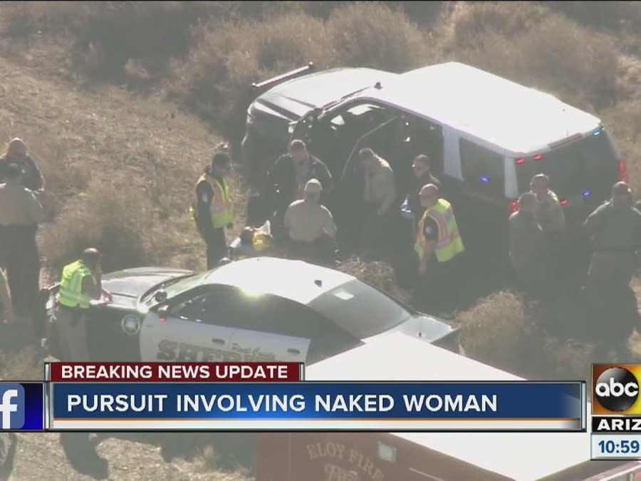 Naked Woman Leads MCSO And DPS On Pursuit