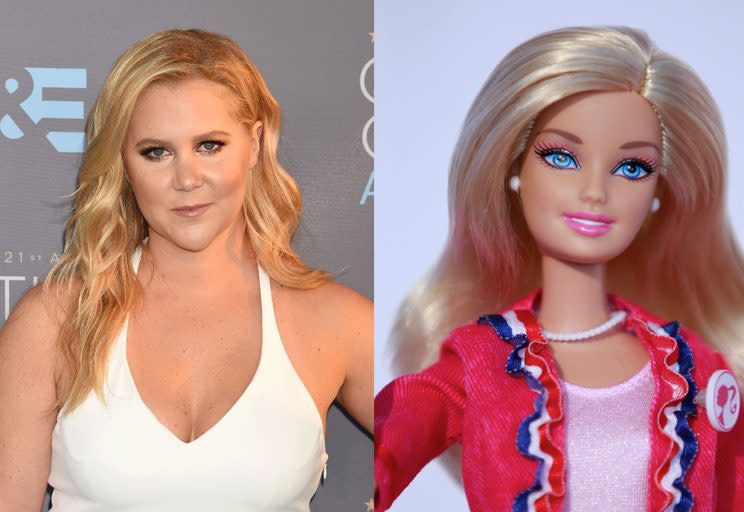 Alas, Amy Schumer will not portray Barbie onscreen.(Photo, right: Jeffrey Mayer/WireImage)