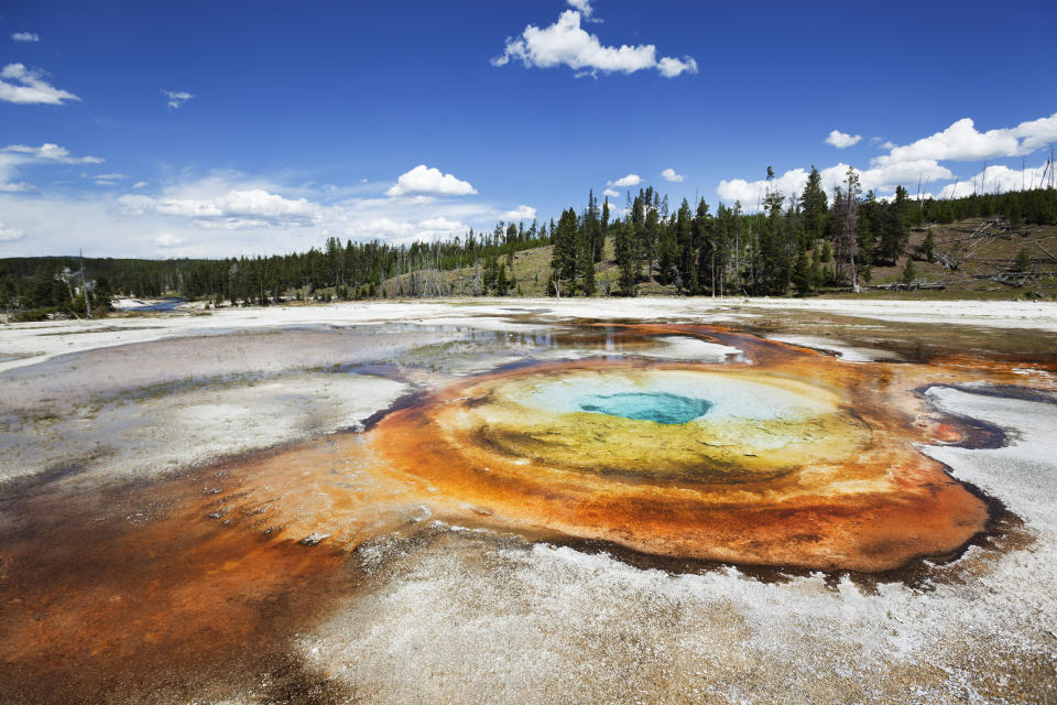 El géiser Old Faithful tiene una webcam transmitiendo en vivo todo el tiempo para que puedas llegar a verlo en acción. Foto. Getty Images