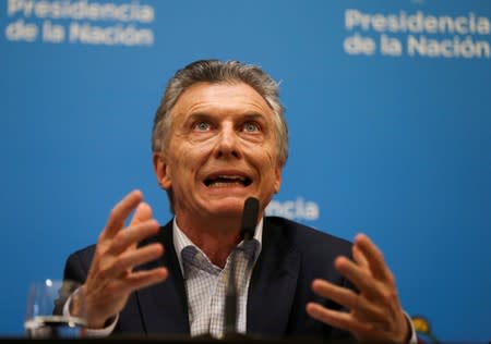 FILE PHOTO: Argentina's President Mauricio Macri attends a news conference in Buenos Aires